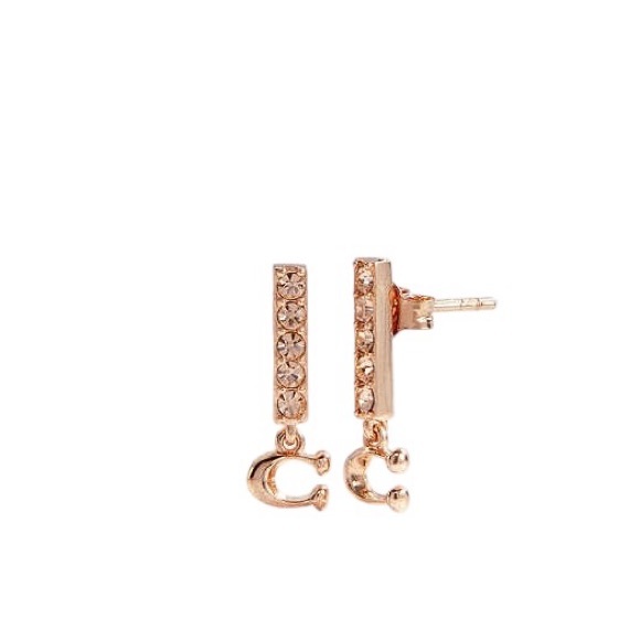 COACH - Signature Pave Bar Stud Earrings - Picture 1 of 1